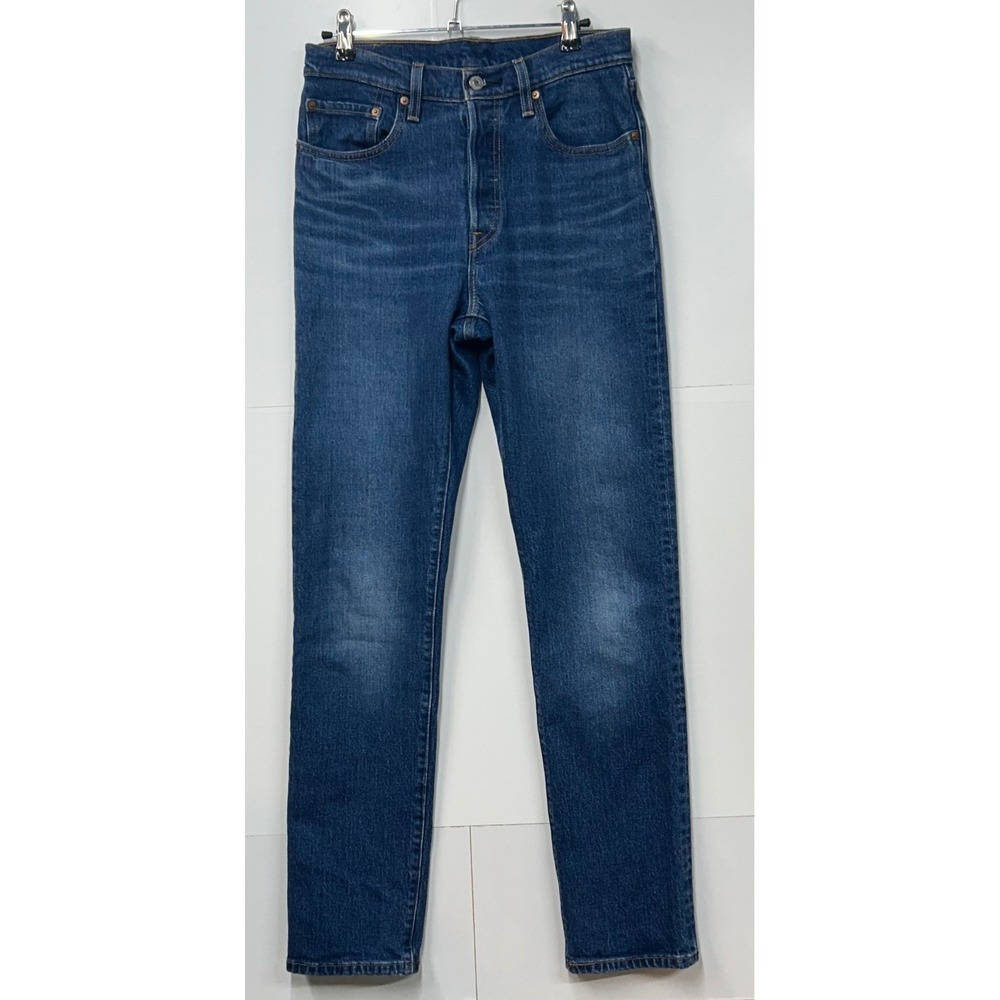 Levis 501 Original Fit Jeans Womens 27x32 Medium Wash Straight Leg Stretch Denim